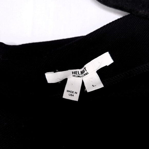 Helmut Lang Black Sheath Dress Large Back Zip Sleeveless Stretch Asymmetrical - Picture 8 of 11